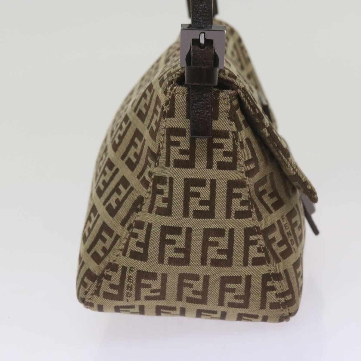 FENDI Zucchino Canvas Mamma Baguette Shoulder Bag Beige
