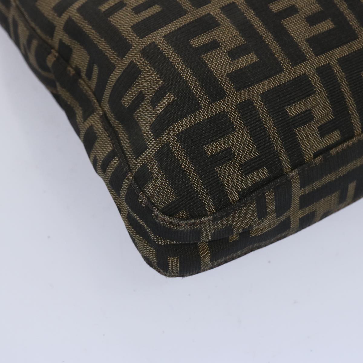 FENDI Zucca Canvas Mamma Baguette Shoulder Bag Brown 66062