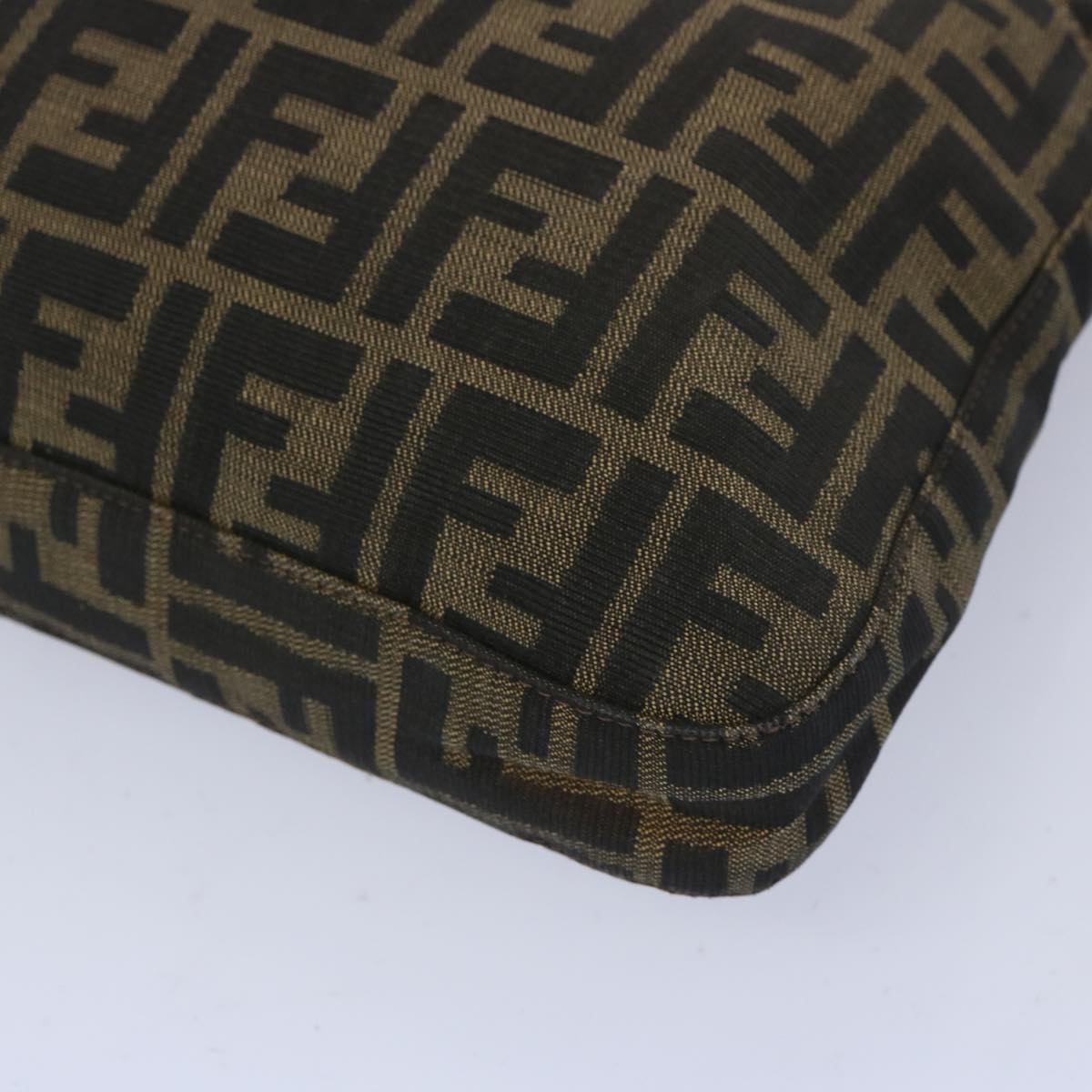 FENDI Zucca Canvas Mamma Baguette Shoulder Bag Brown 66062