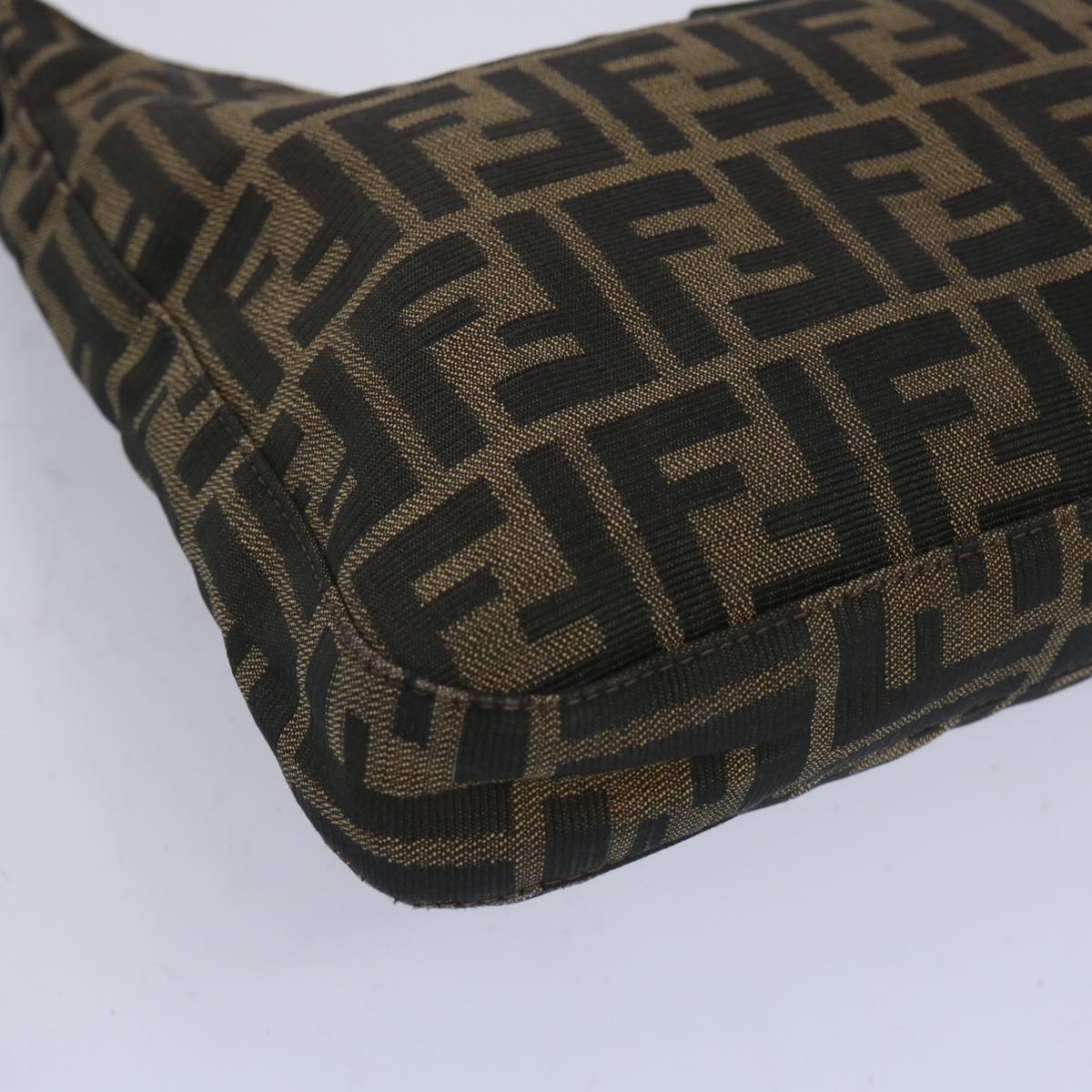 FENDI Zucca Canvas Mamma Baguette Shoulder Bag Brown 66062