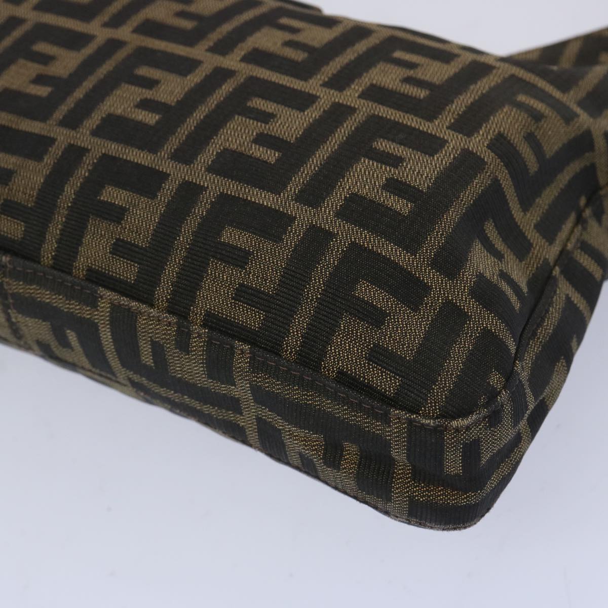 FENDI Zucca Canvas Mamma Baguette Shoulder Bag Brown 66062