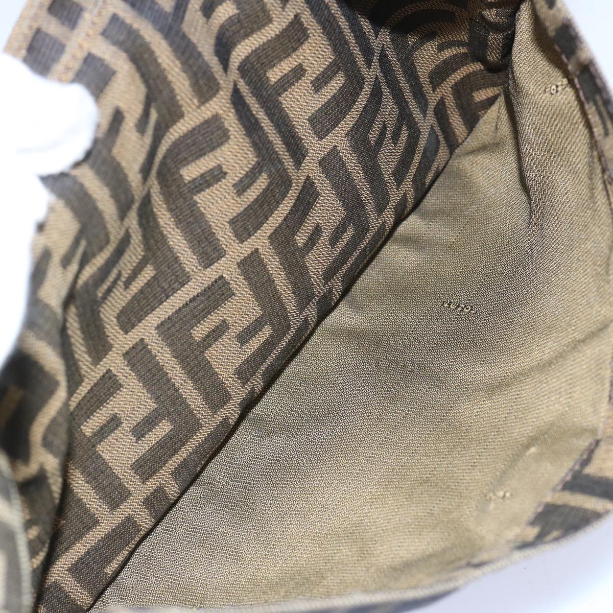 FENDI Zucca Canvas Mamma Baguette Shoulder Bag Brown 66062