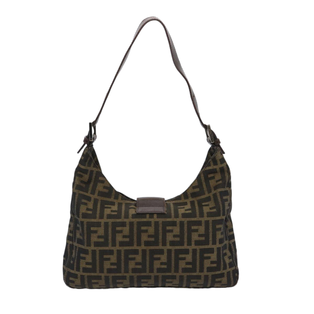 FENDI Zucca Canvas Mamma Baguette Shoulder Bag Brown 66062
