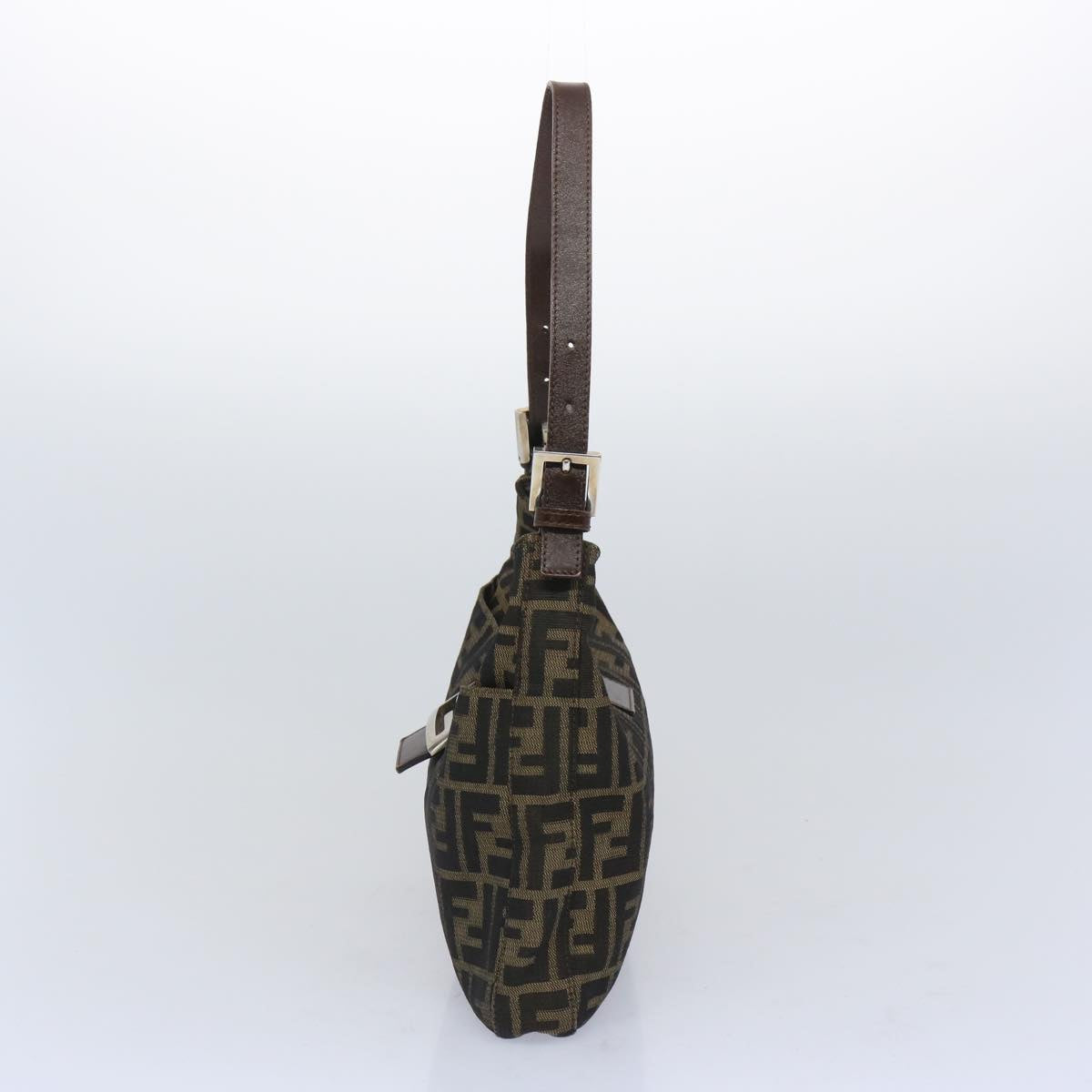 FENDI Zucca Canvas Mamma Baguette Shoulder Bag Brown 66062