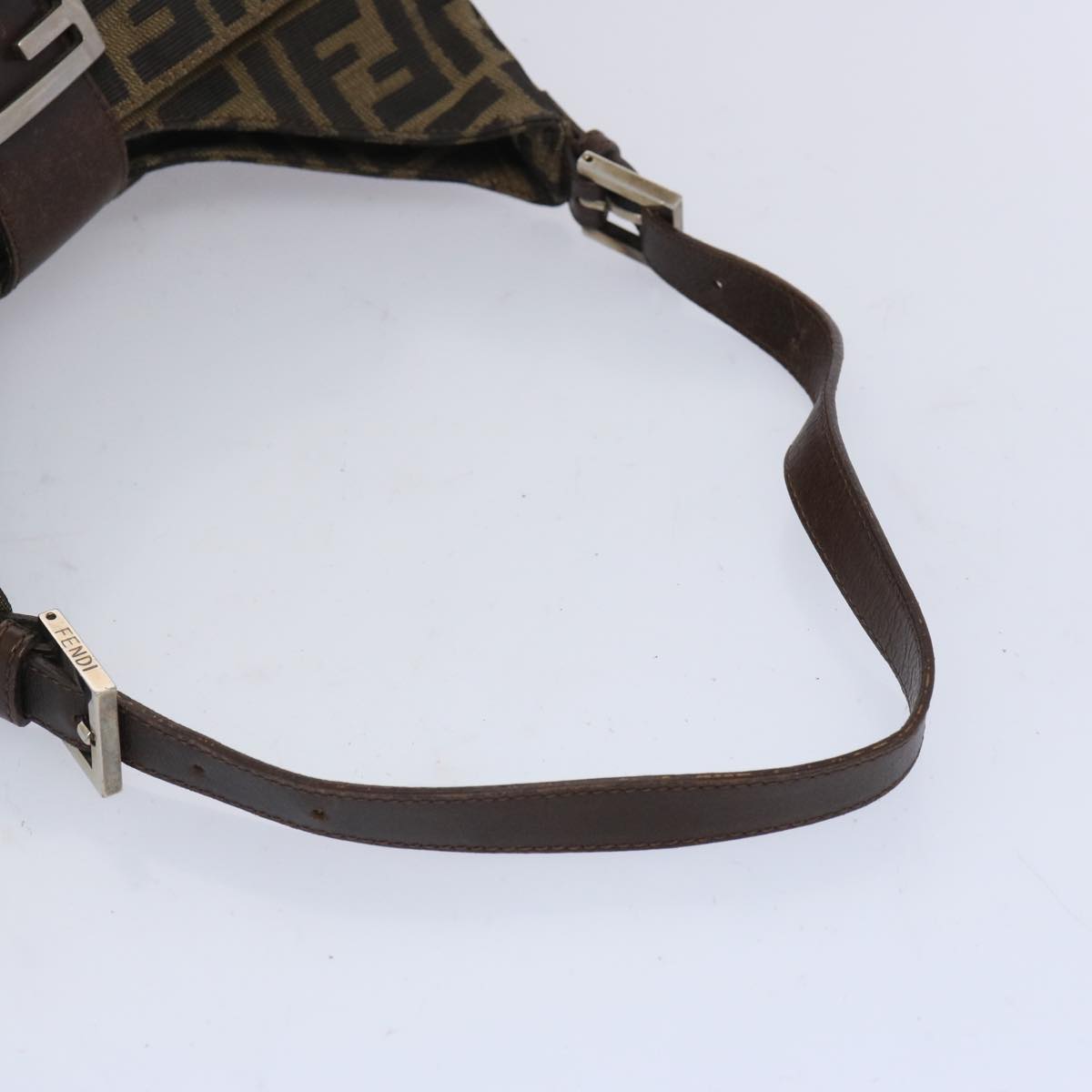 FENDI Zucca Canvas Mamma Baguette Shoulder Bag Brown 66062