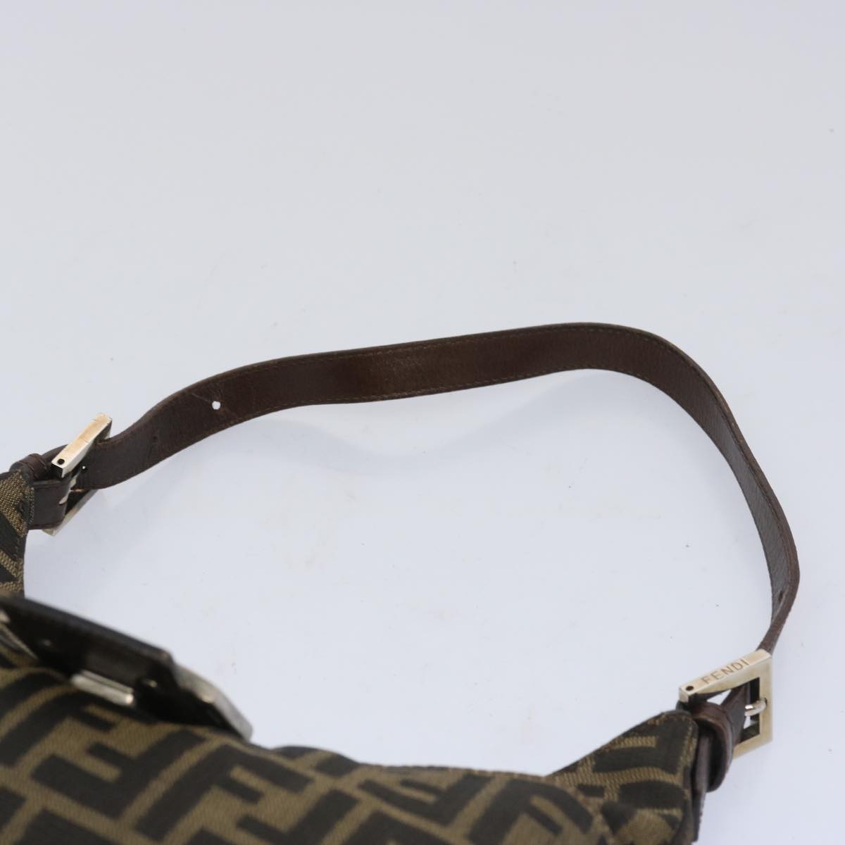 FENDI Zucca Canvas Mamma Baguette Shoulder Bag Brown 66062
