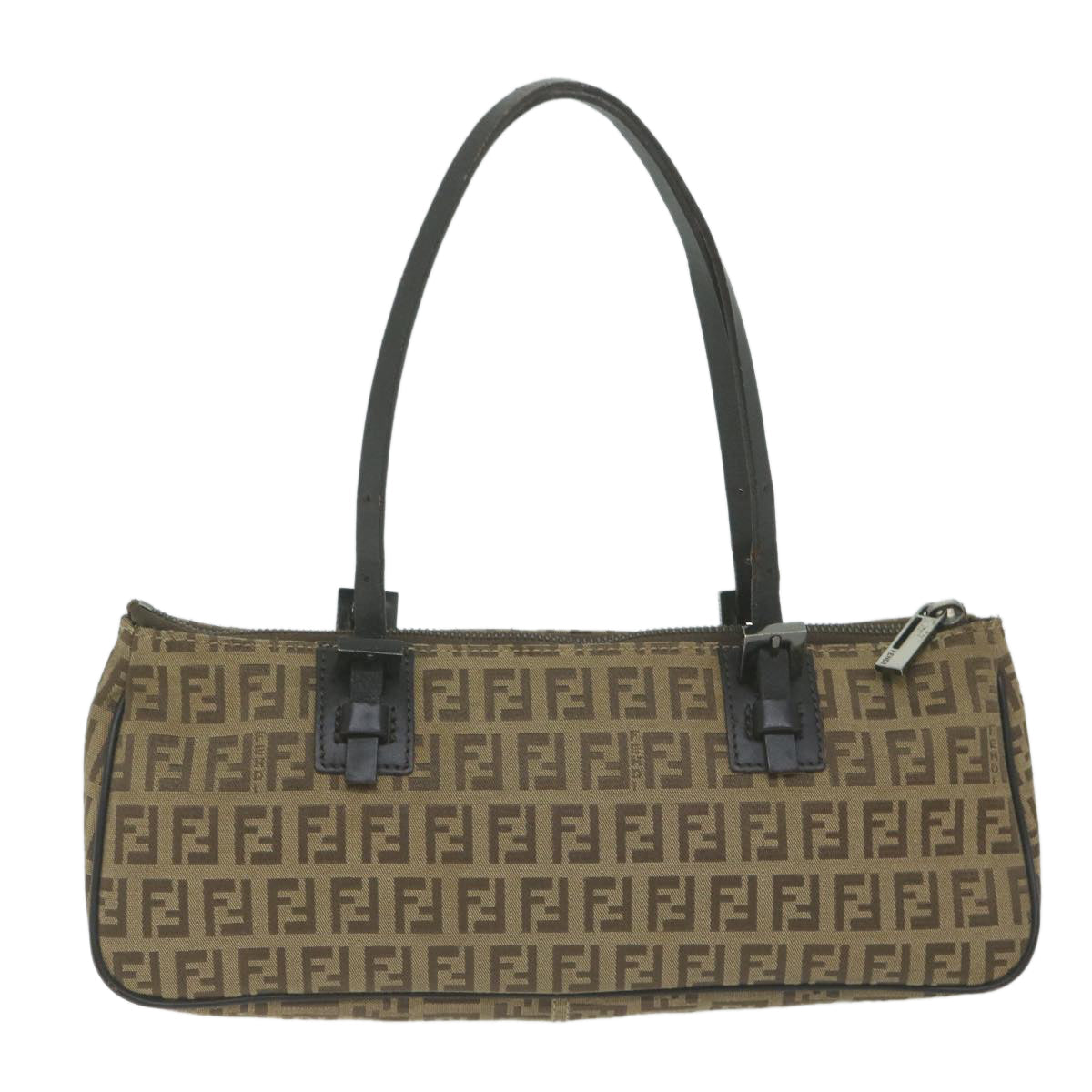 FENDI Zucchino Canvas Hand Bag Beige 66080