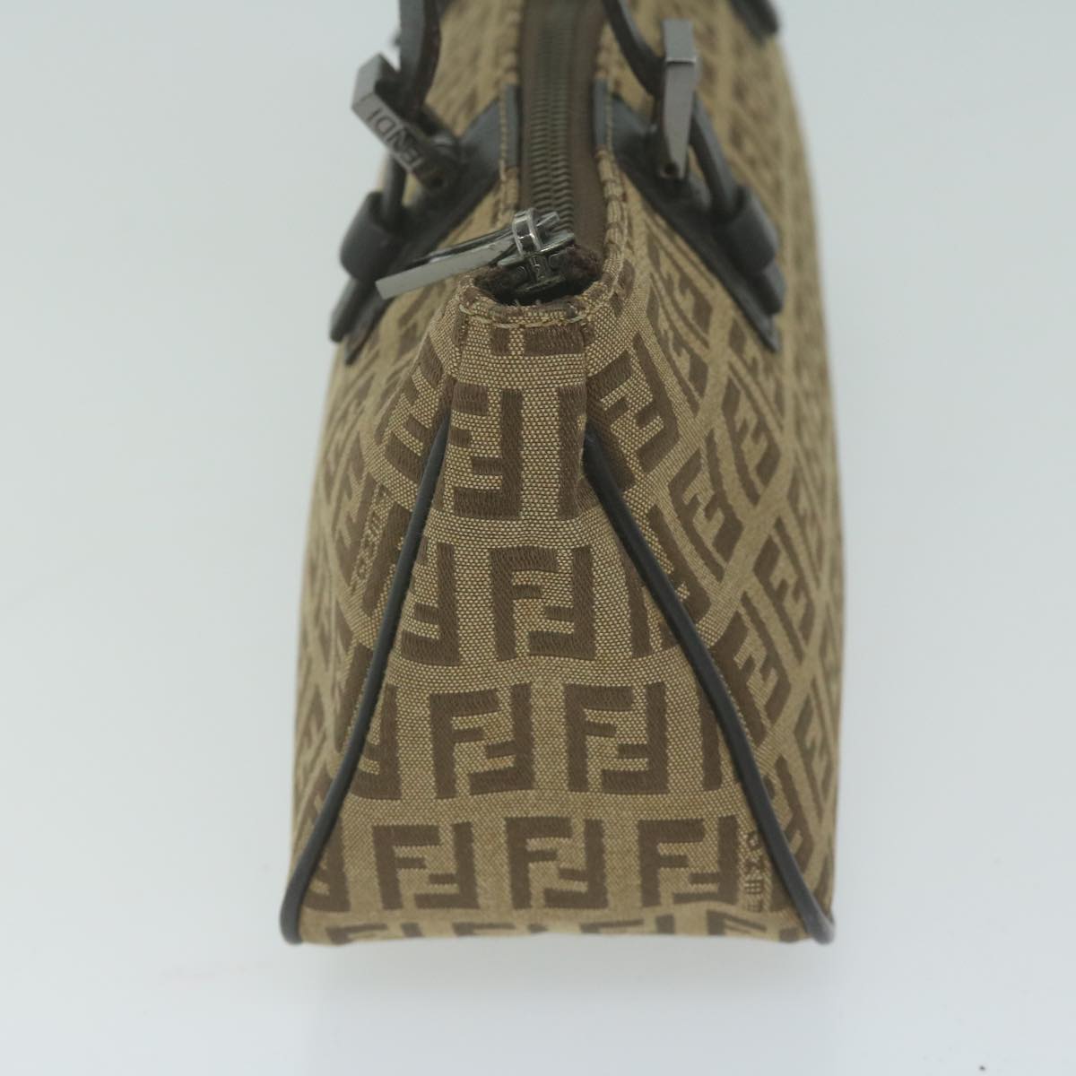 FENDI Zucchino Canvas Hand Bag Beige 66080
