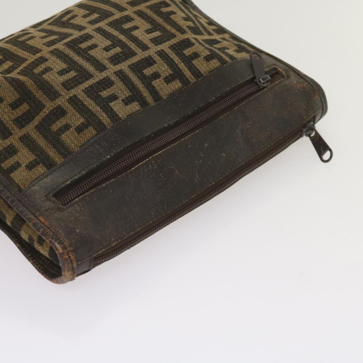 FENDI Zucca Canvas Clutch Bag 2Set Black Brown 66087