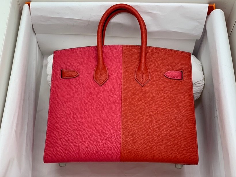 GLAMI Birkin Bi Color Custom For Women Silver Toned Hardware 11in/30cm