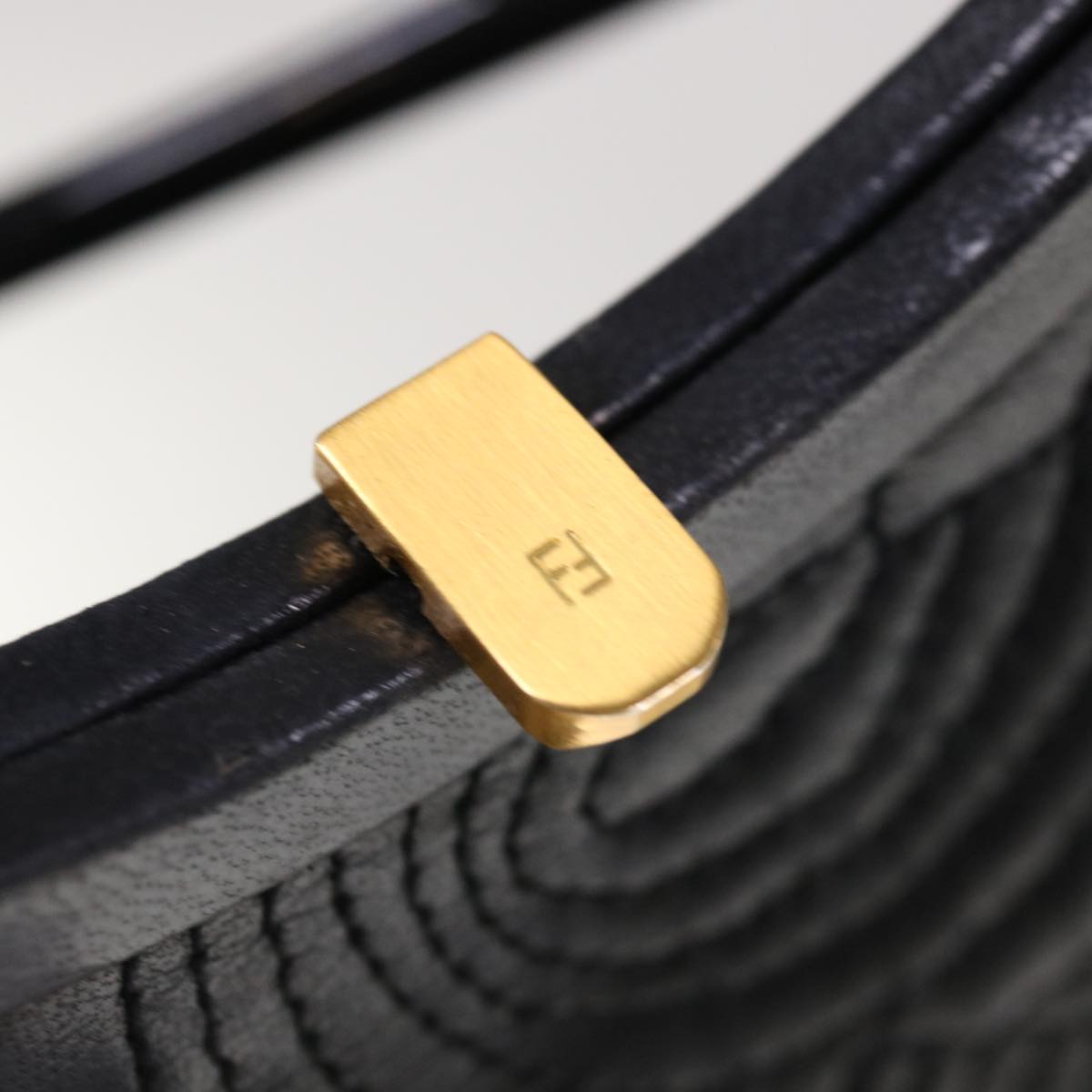 FENDI Hand Bag Leather Black 66172