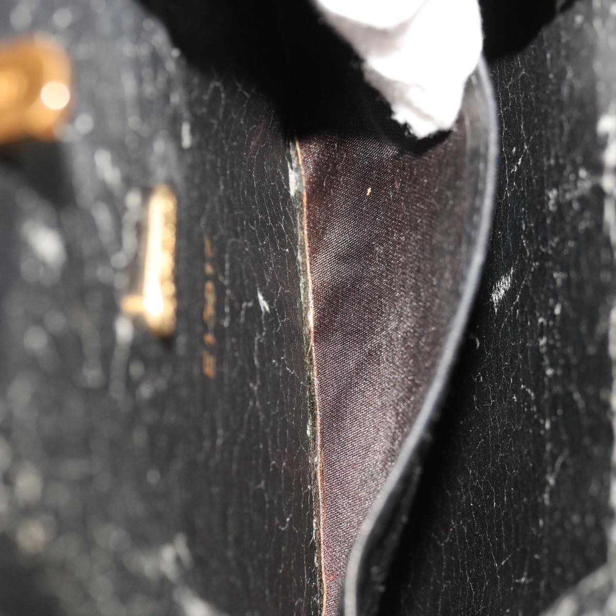 FENDI Hand Bag Leather Black 66172