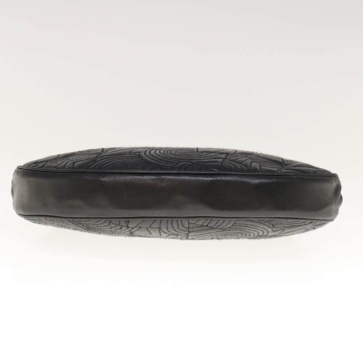 FENDI Hand Bag Leather Black 66172