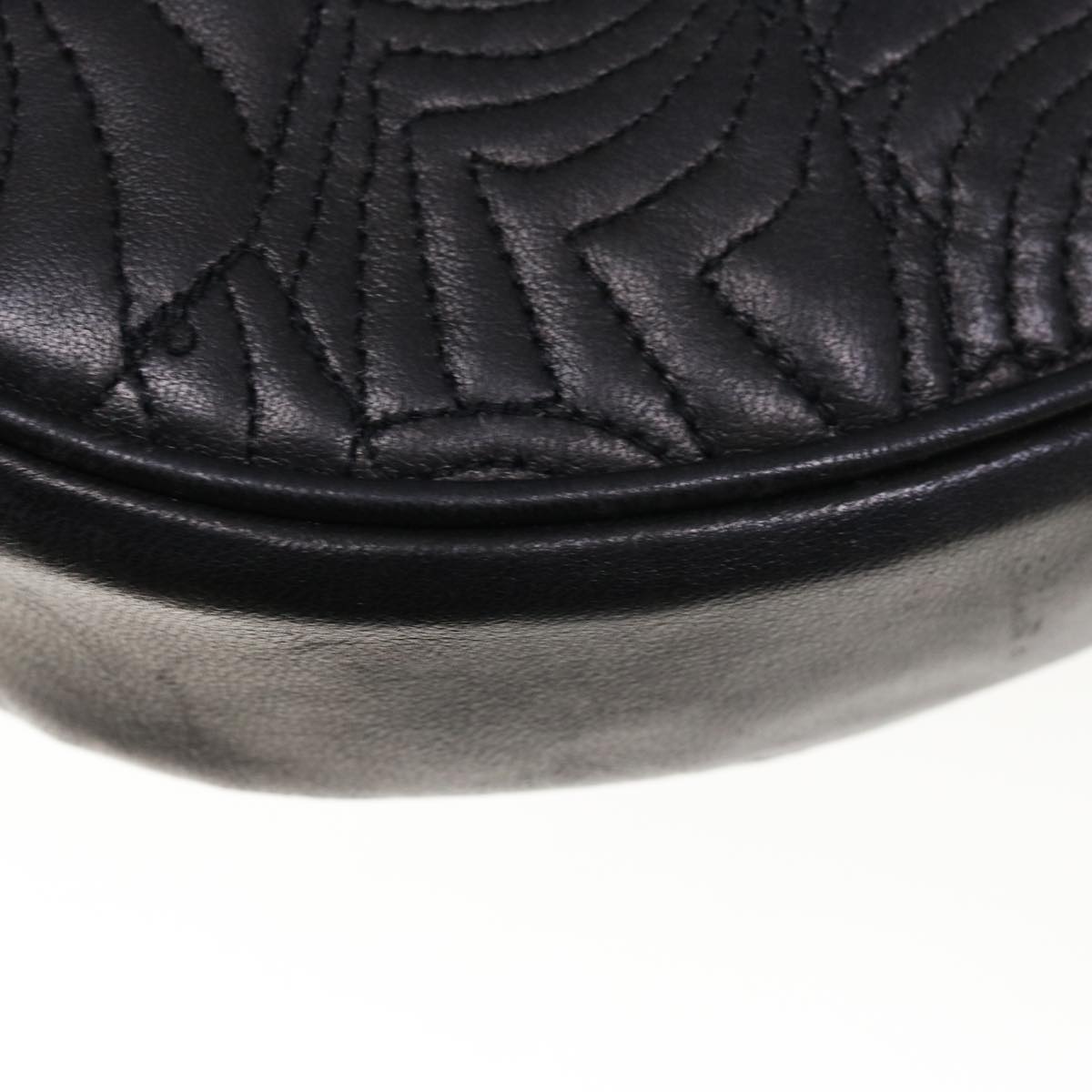 FENDI Hand Bag Leather Black 66172