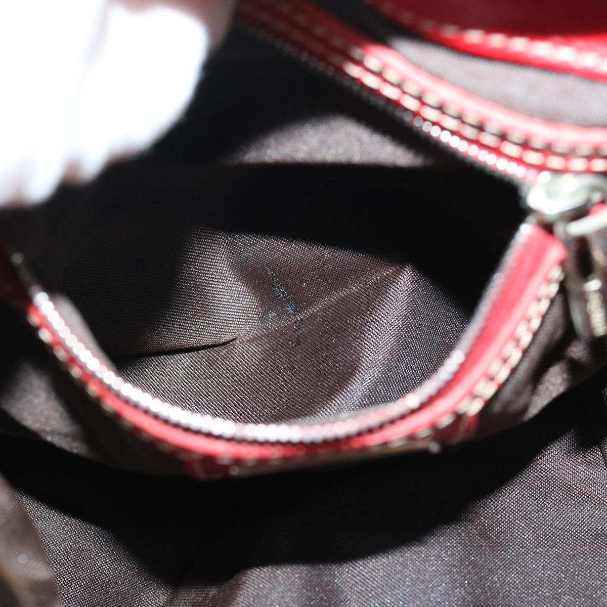 FENDI Zucca Canvas Hand Bag Brown Red 66308