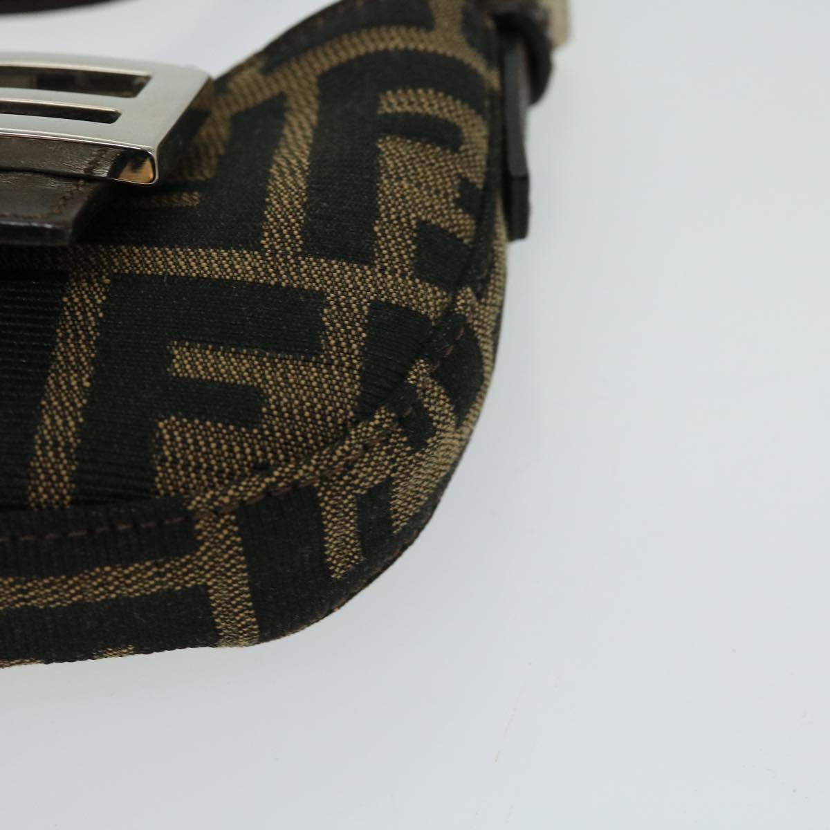 FENDI Zucca Canvas Mini Mamma Baguette Hand Bag Brown 66352A