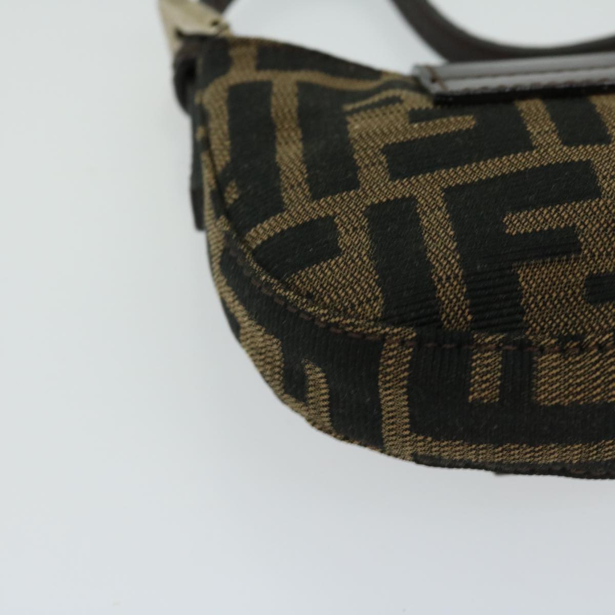 FENDI Zucca Canvas Mini Mamma Baguette Hand Bag Brown 66352A