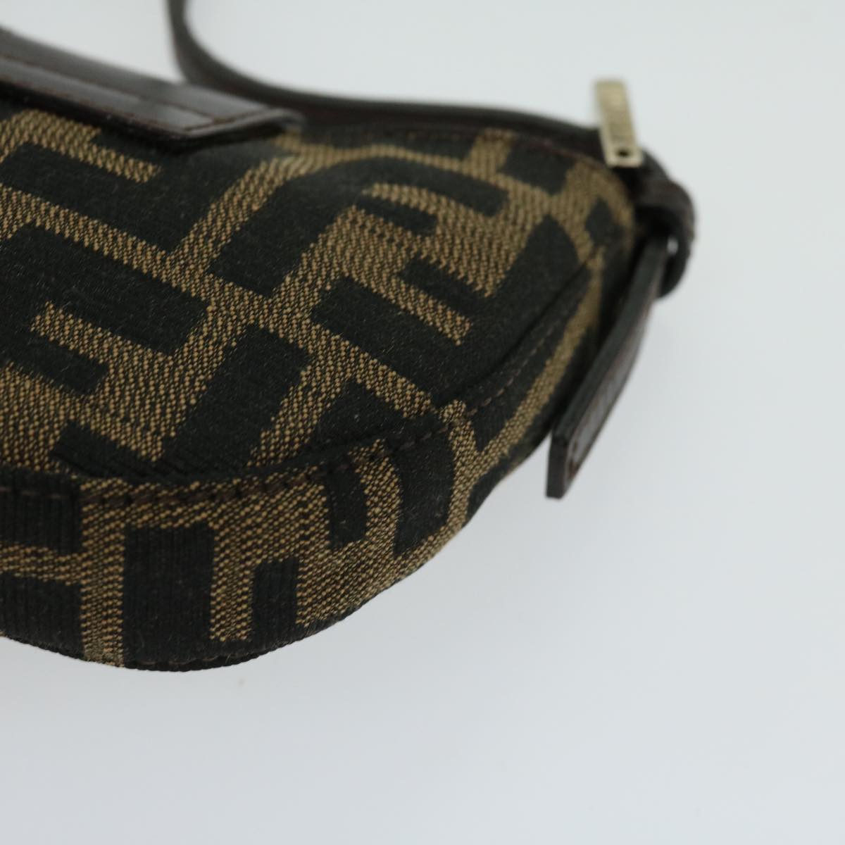 FENDI Zucca Canvas Mini Mamma Baguette Hand Bag Brown 66352A