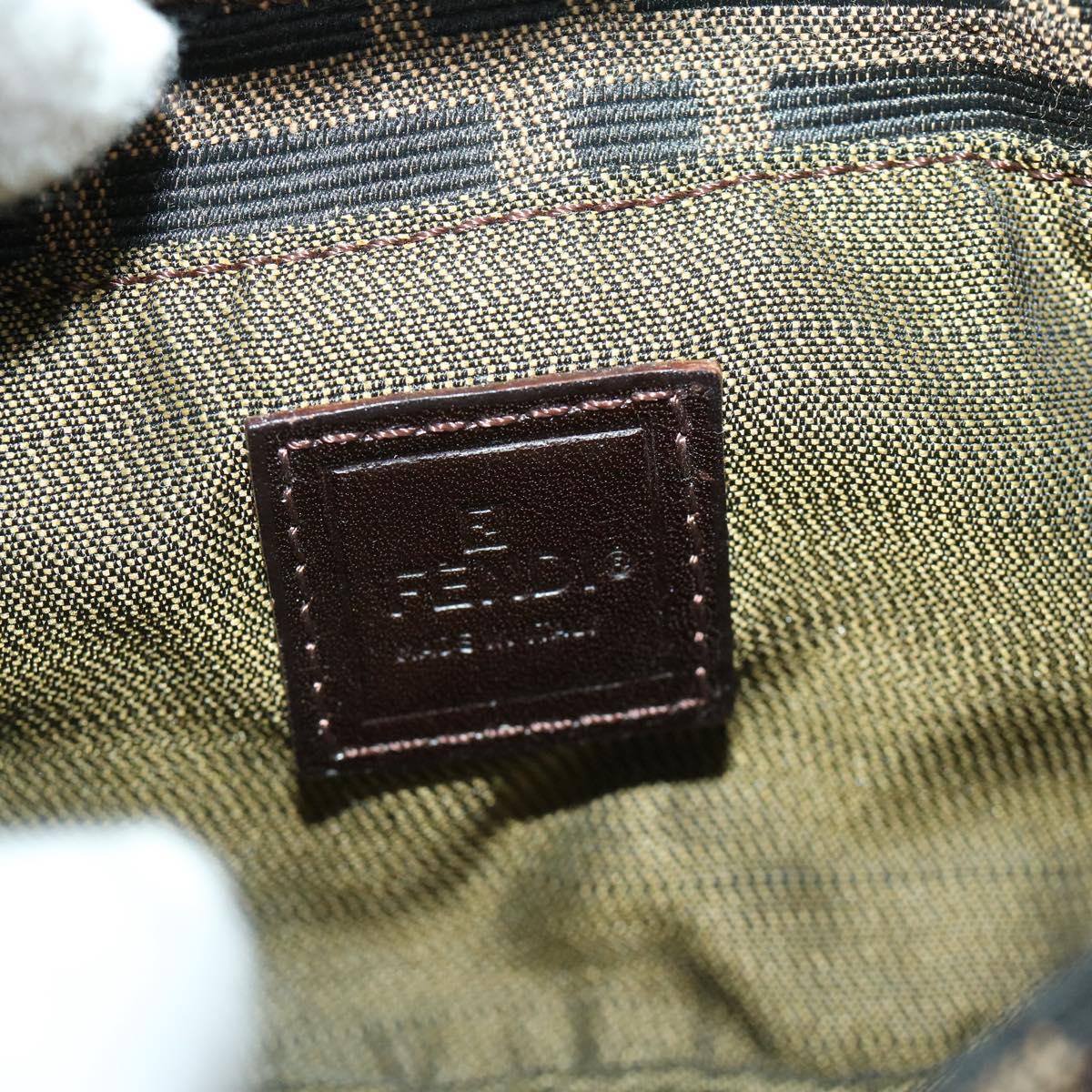 FENDI Zucca Canvas Mini Mamma Baguette Hand Bag Brown 66352A