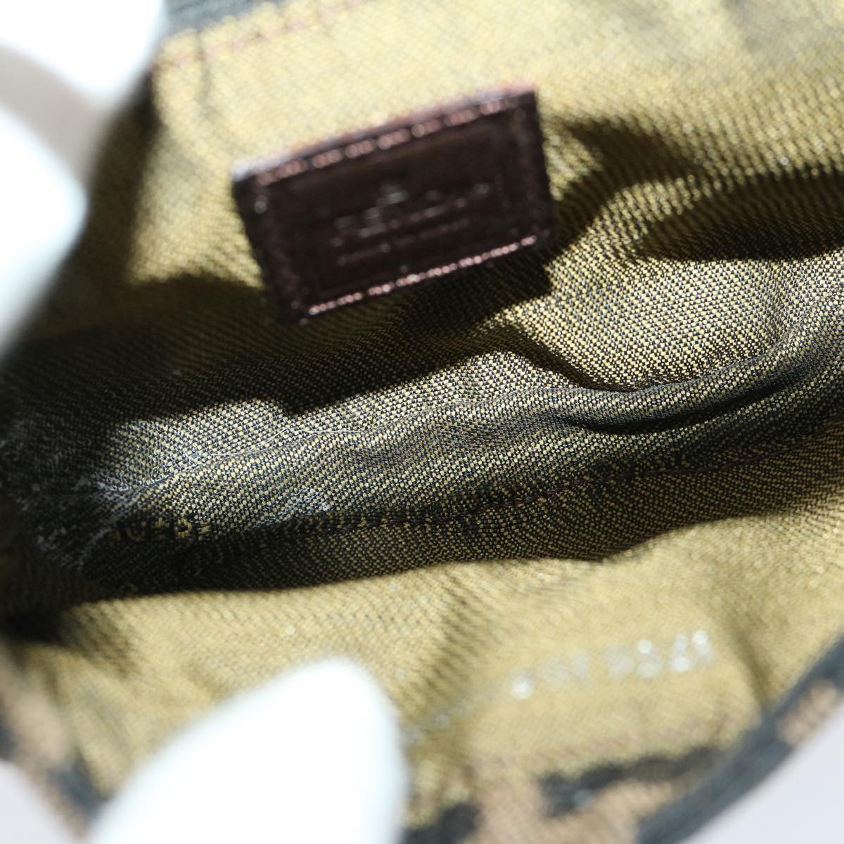 FENDI Zucca Canvas Mini Mamma Baguette Hand Bag Brown 66352A