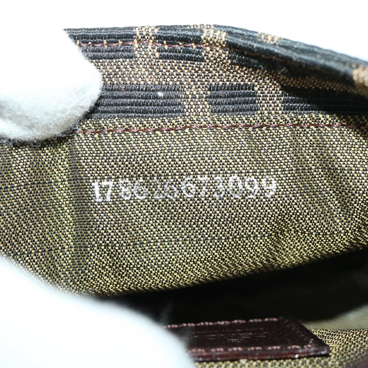 FENDI Zucca Canvas Mini Mamma Baguette Hand Bag Brown 66352A