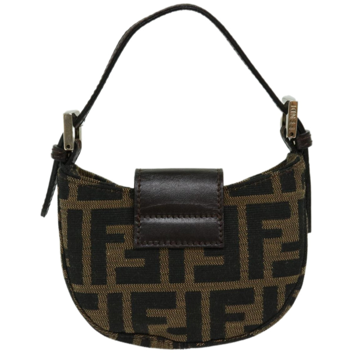 FENDI Zucca Canvas Mini Mamma Baguette Hand Bag Brown 66352A