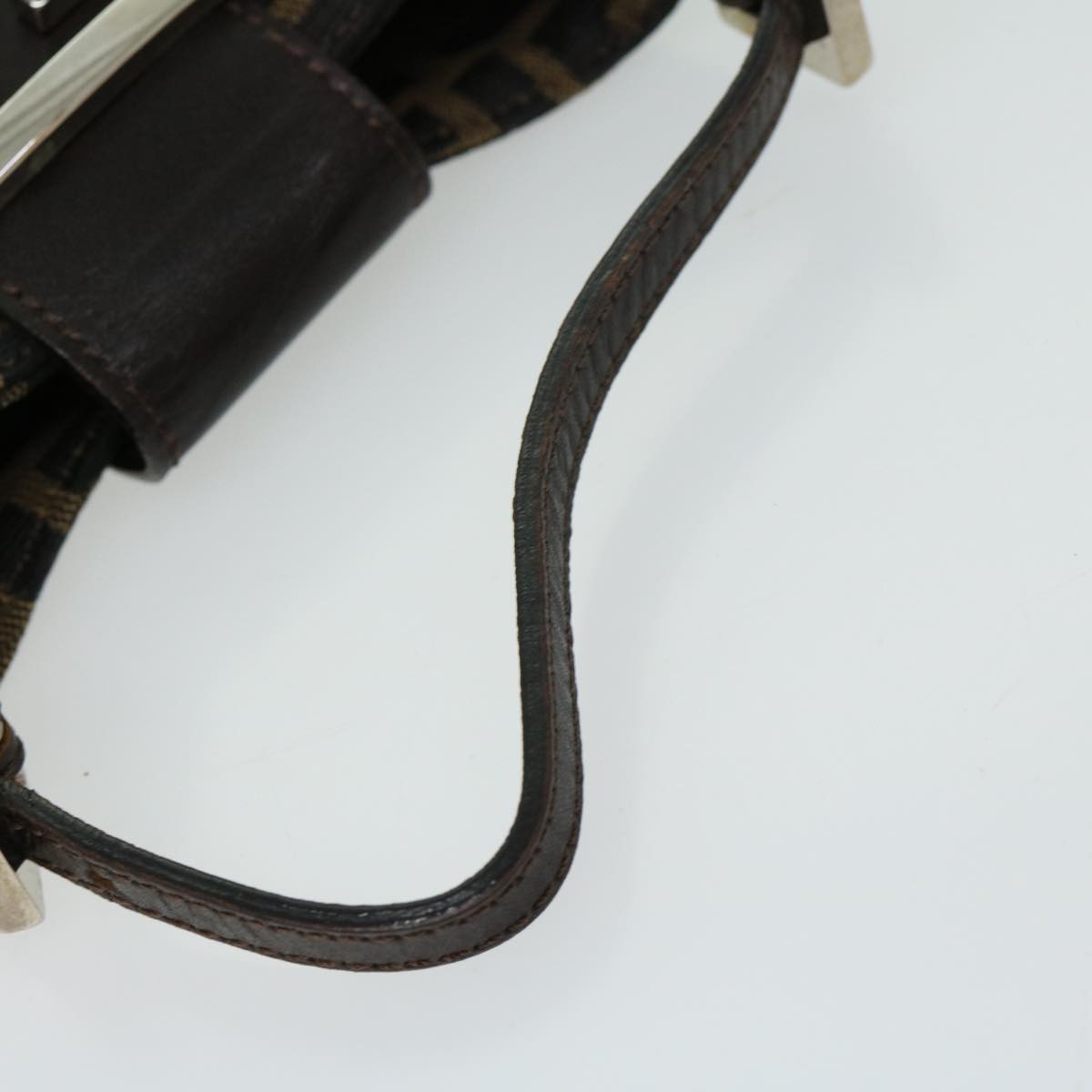 FENDI Zucca Canvas Mini Mamma Baguette Hand Bag Brown 66352A