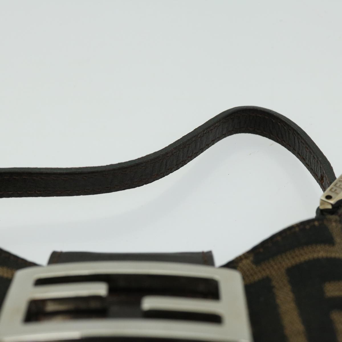 FENDI Zucca Canvas Mini Mamma Baguette Hand Bag Brown 66352A