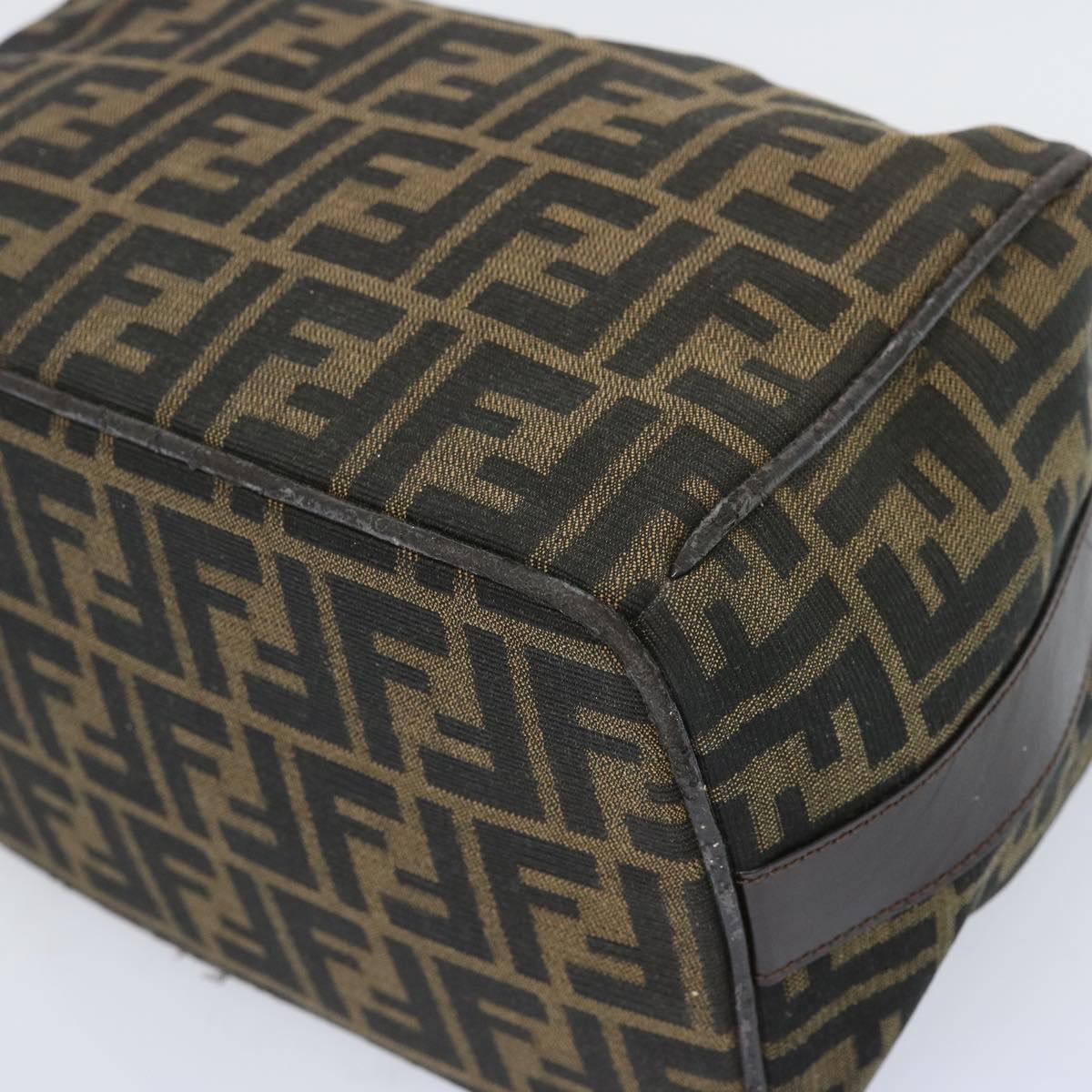 FENDI Zucca Canvas Vanity Hand Bag Black Brown 66392