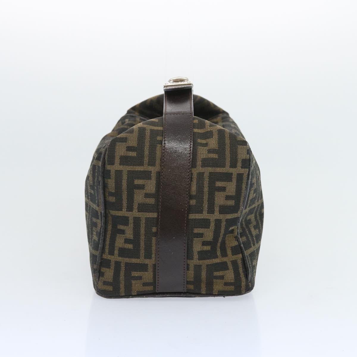 FENDI Zucca Canvas Vanity Hand Bag Black Brown 66392