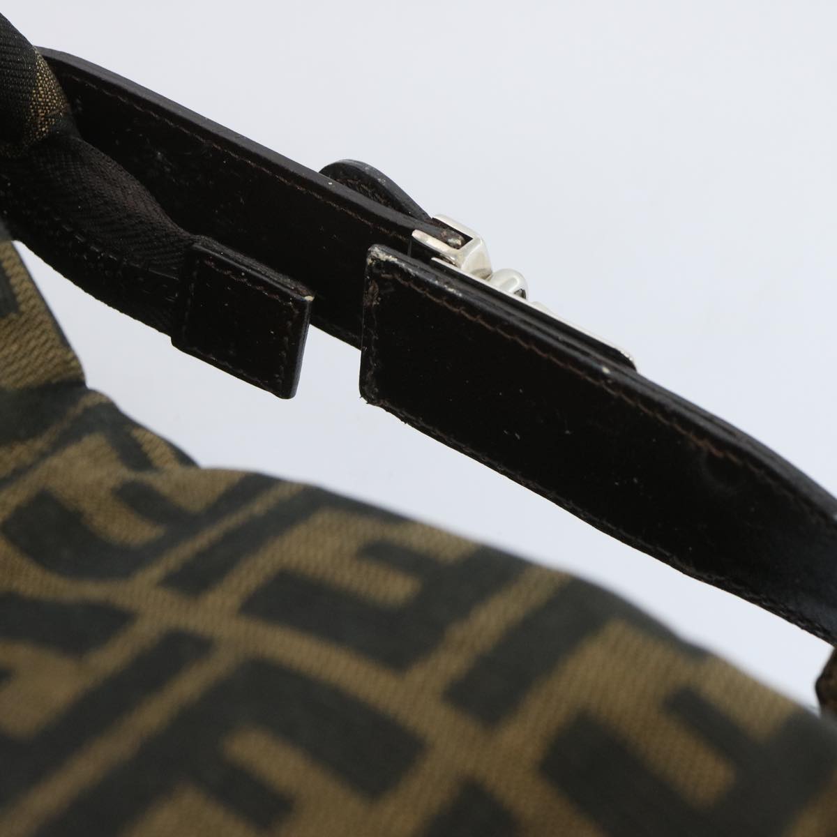 FENDI Zucca Canvas Vanity Hand Bag Black Brown 66392