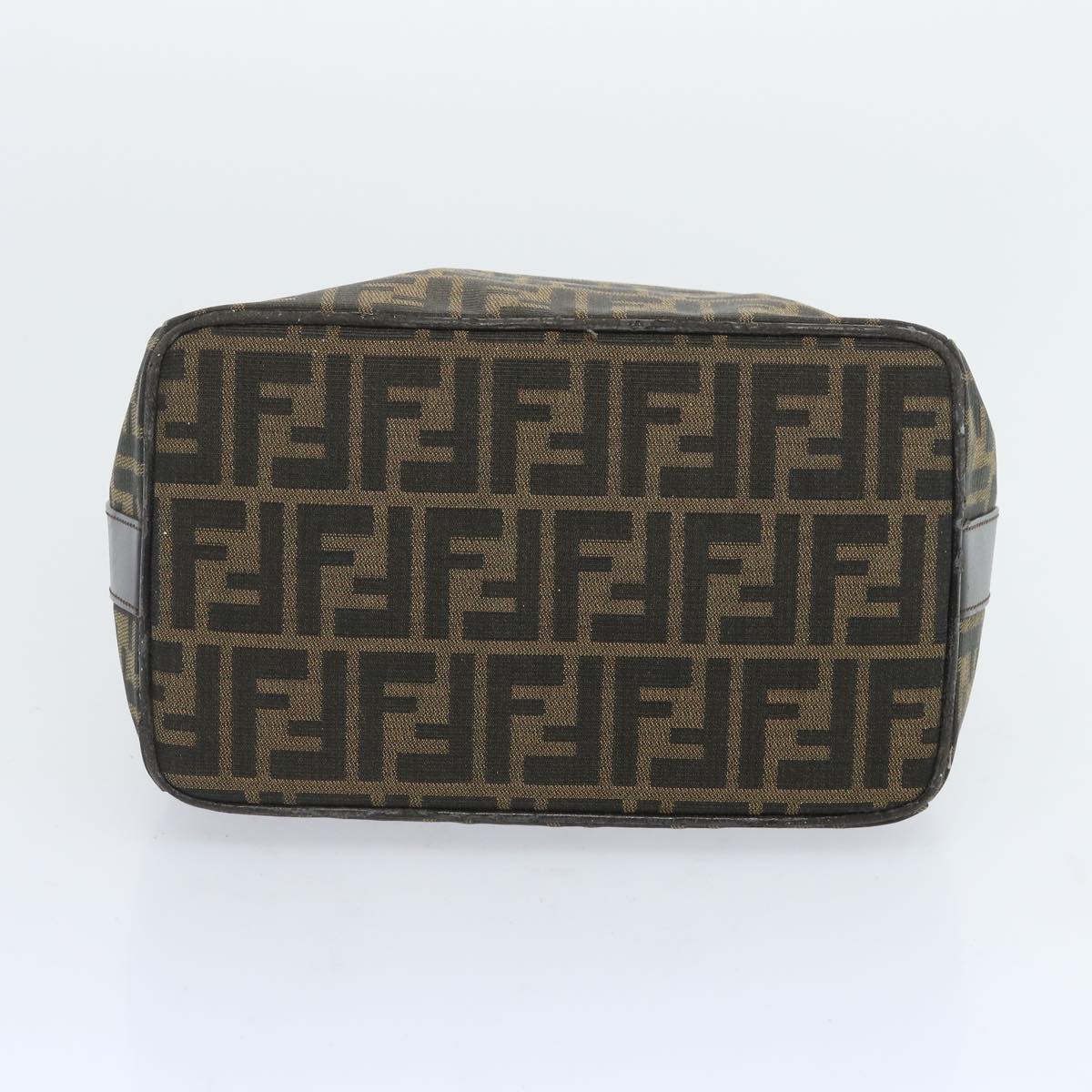 FENDI Zucca Canvas Vanity Hand Bag Black Brown 66392