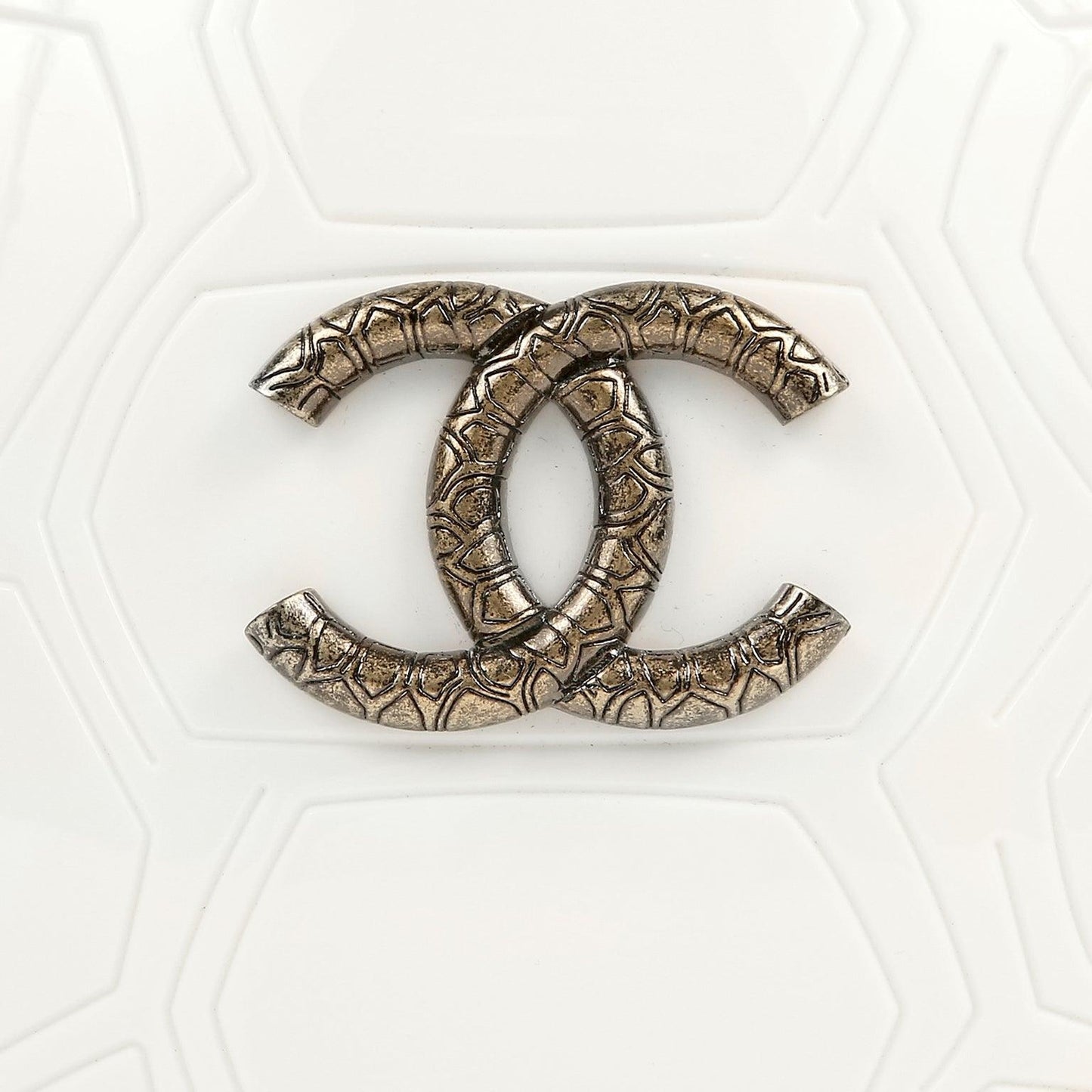 Chanel Cruise Collection Ivory Resin Turtle Shell Print Bag with strap
