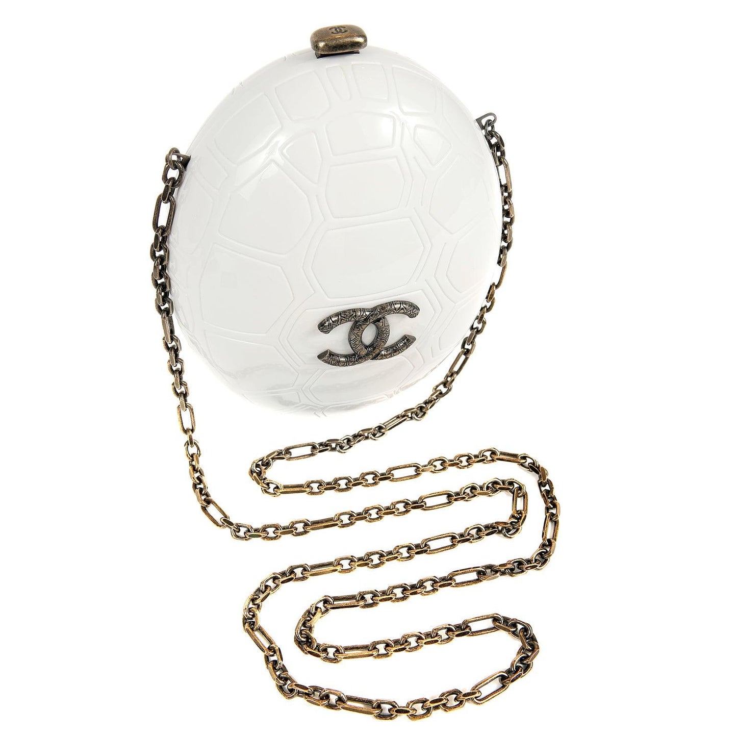 Chanel Cruise Collection Ivory Resin Turtle Shell Print Bag with strap