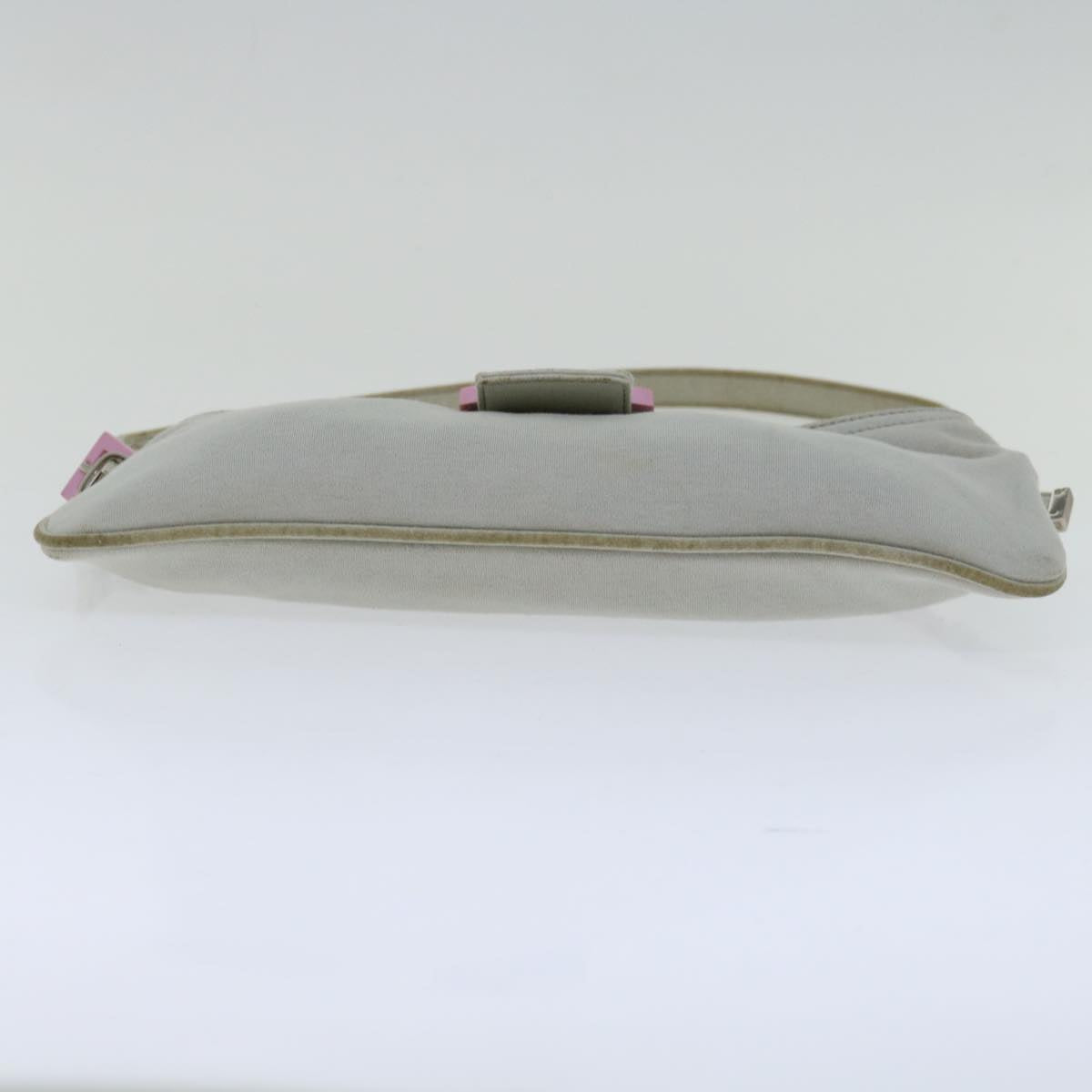 FENDI Mamma Baguette Shoulder Bag Nylon Gray 66503