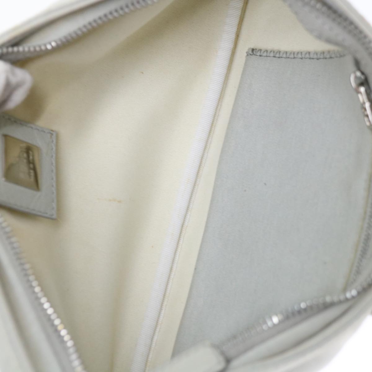 FENDI Mamma Baguette Shoulder Bag Nylon Gray 66503
