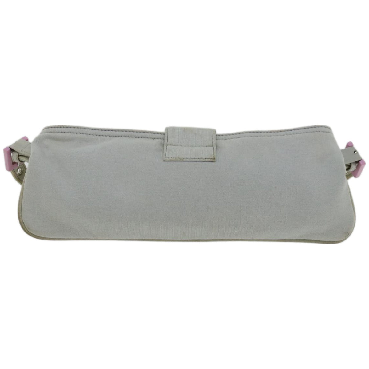 FENDI Mamma Baguette Shoulder Bag Nylon Gray 66503