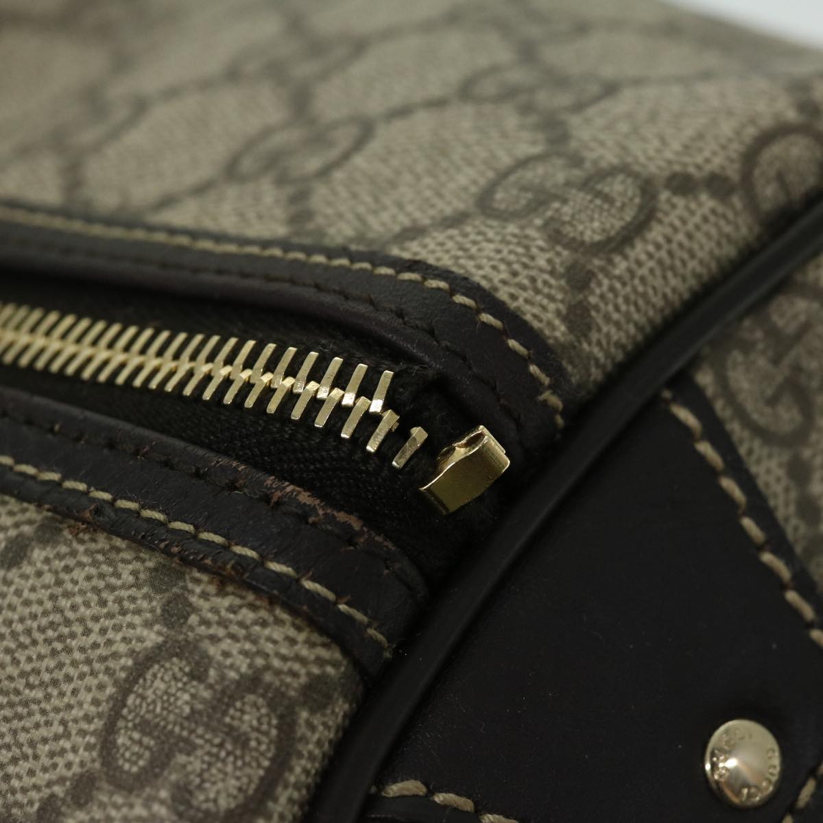 GUCCI GG Supreme Boston Bag PVC Beige 206501 66607
