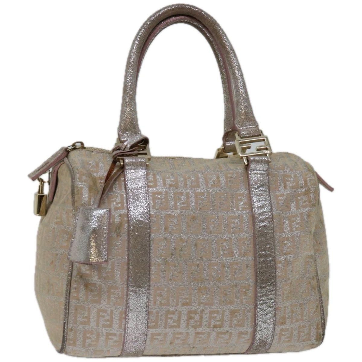 FENDI Zucchino Canvas Hand Bag Beige 66924