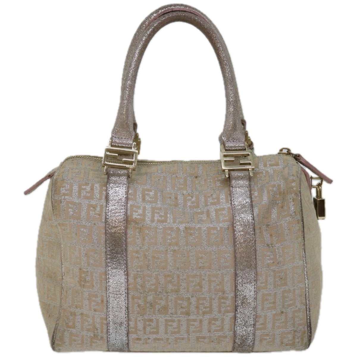 FENDI Zucchino Canvas Hand Bag Beige 66924