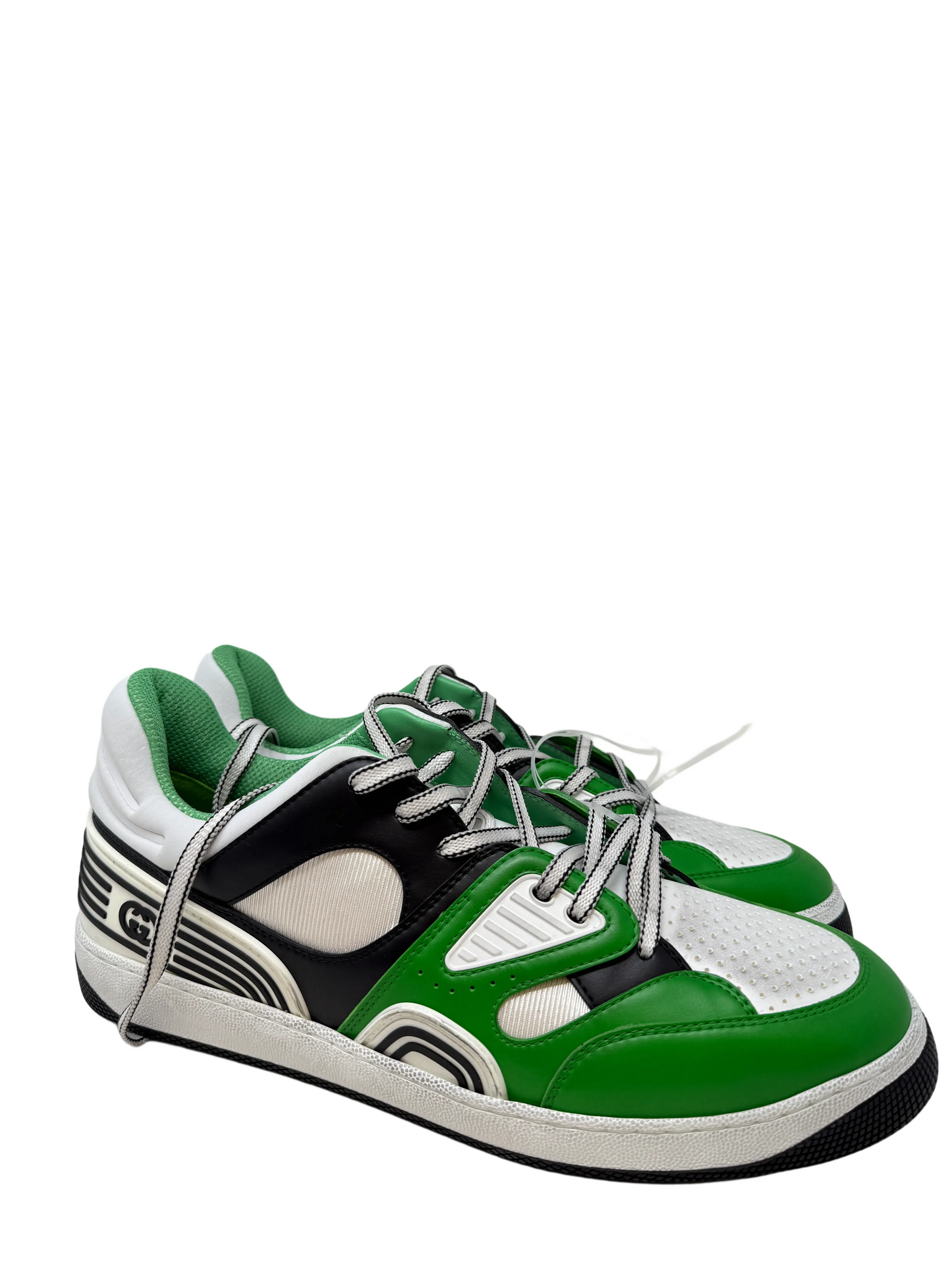 Gucci Basket Green Leather Sneakers US 13.5