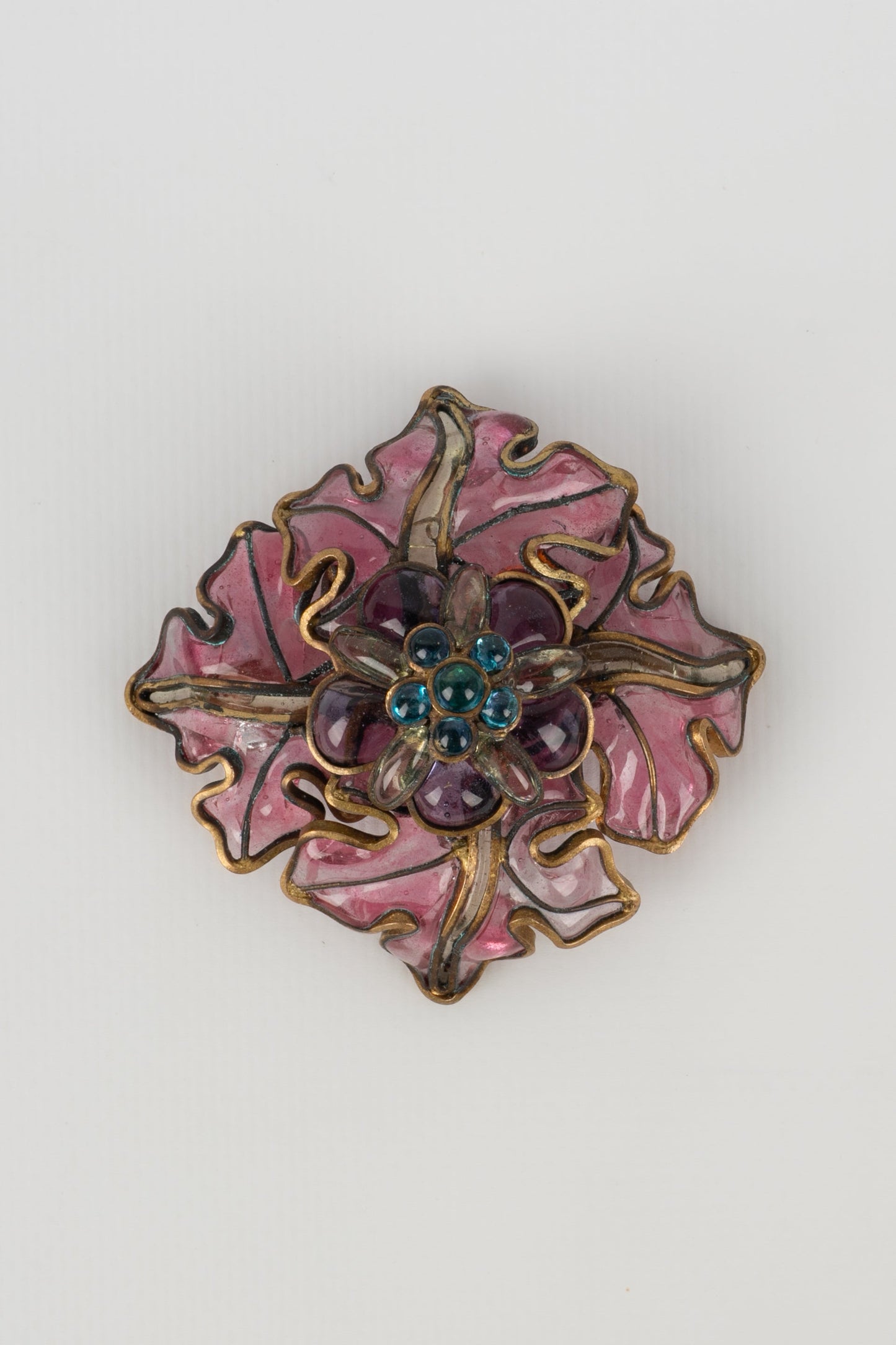 Broche en pÃƒÆ’Ã‚Â¢te de verre Chanel 1990s