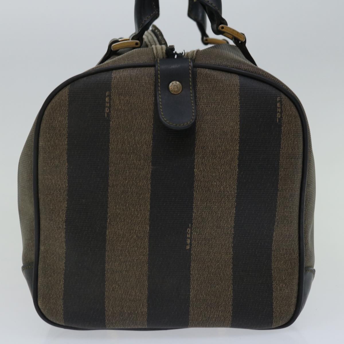 FENDI Pecan Canvas Hand Bag Brown Black 67084