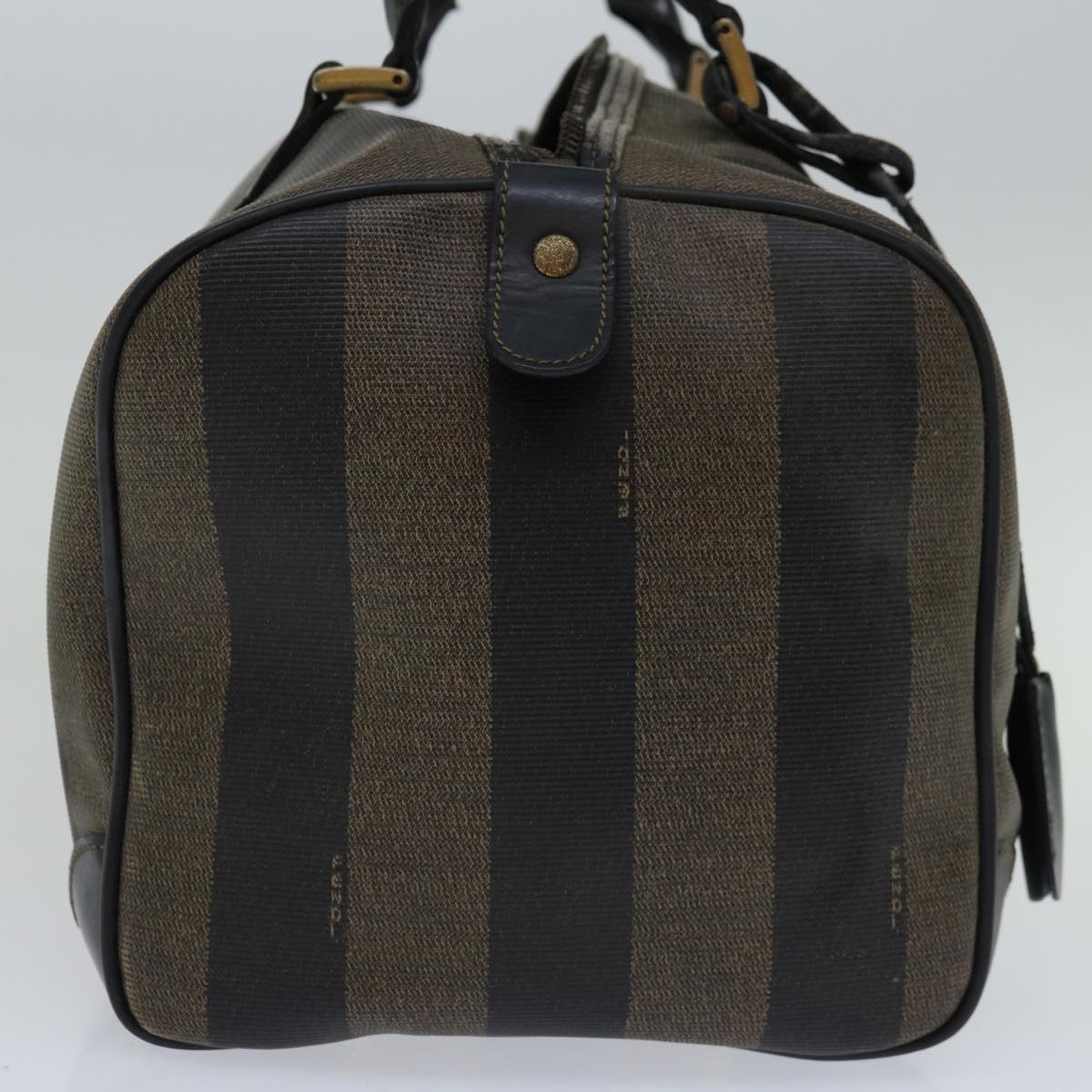 FENDI Pecan Canvas Hand Bag Brown Black 67084