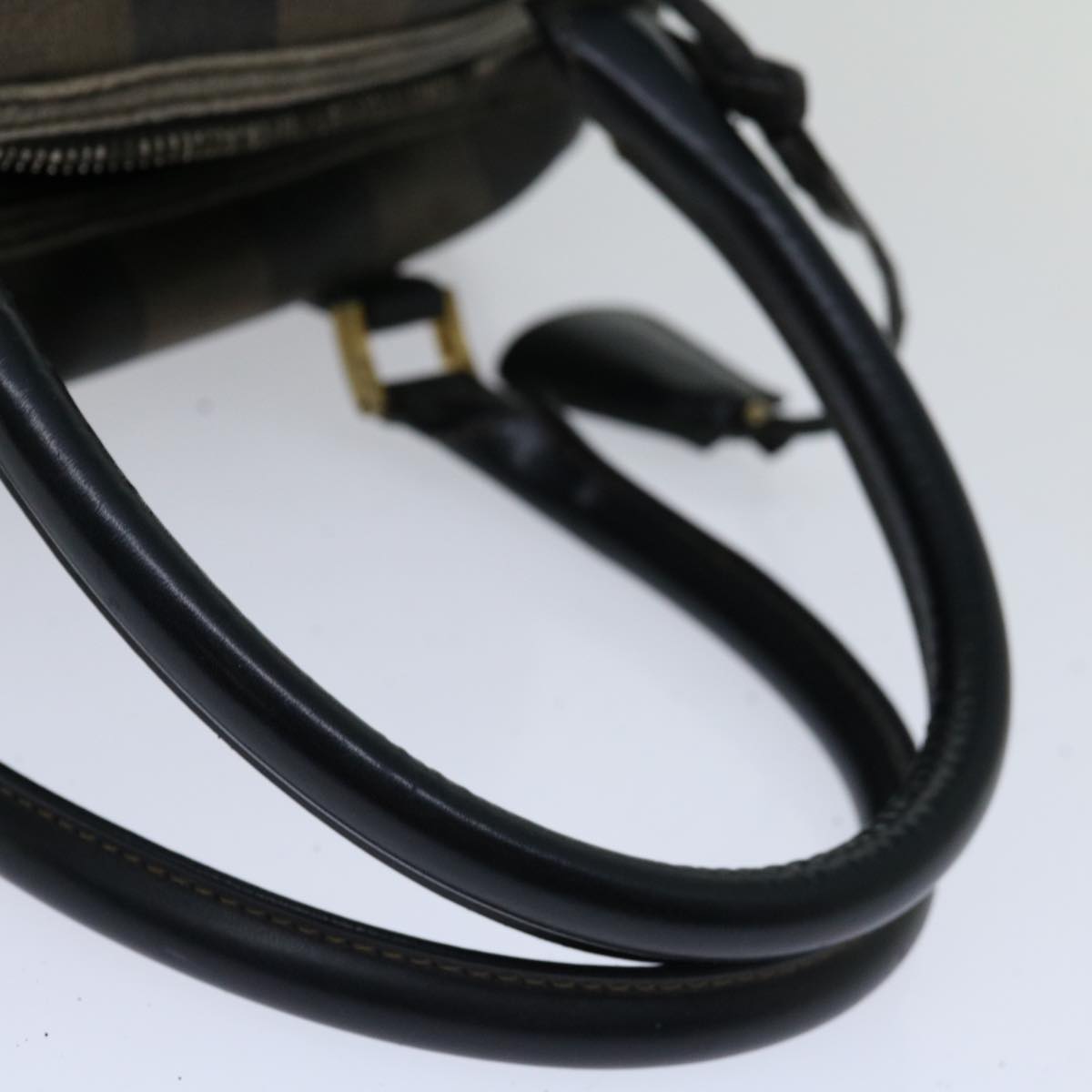 FENDI Pecan Canvas Hand Bag Brown Black 67084