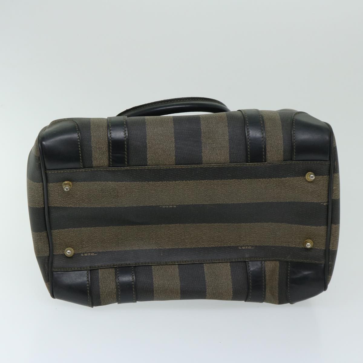 FENDI Pecan Canvas Hand Bag Brown Black 67084