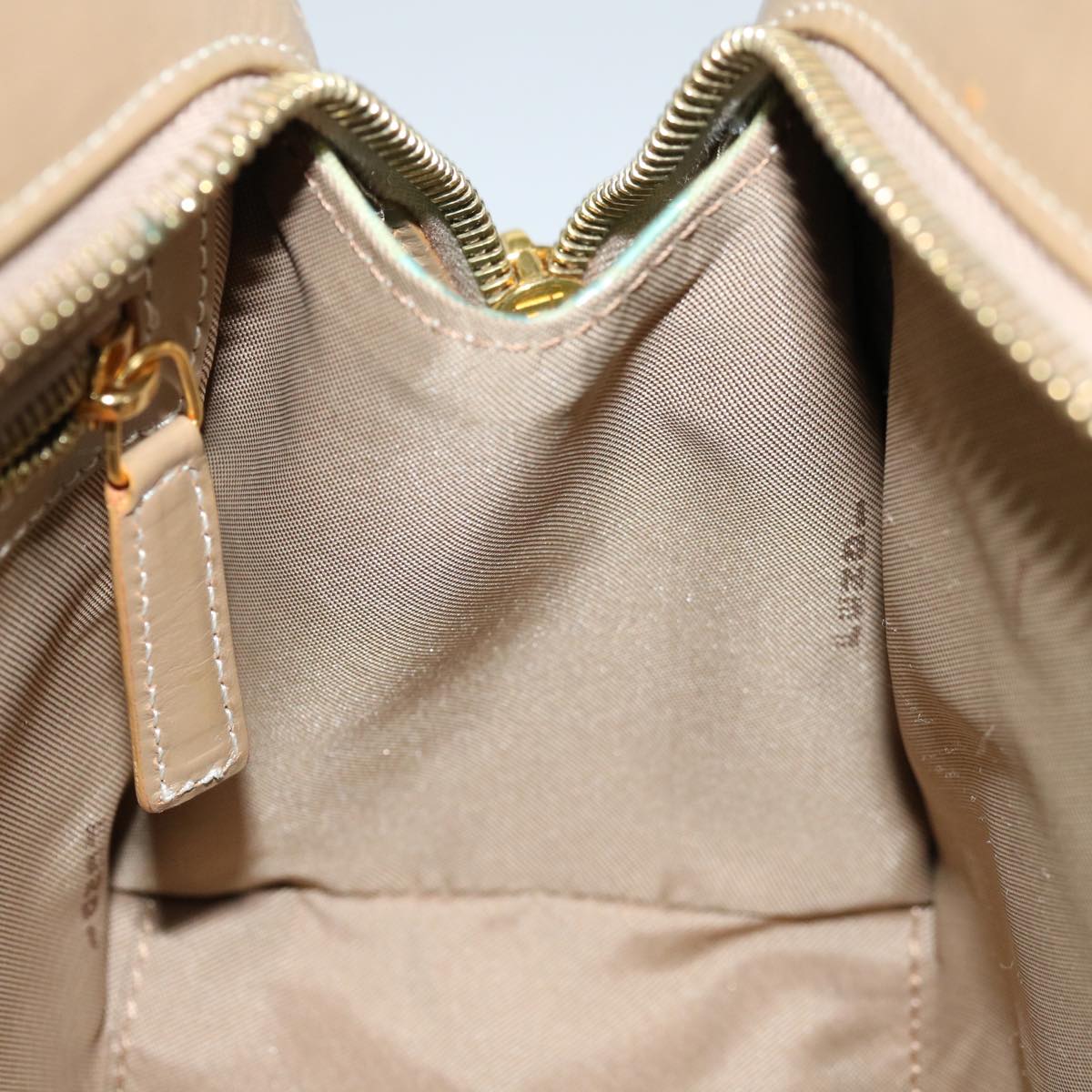 FENDI Zucchino Canvas Hand Bag Enamel Light Blue 67120