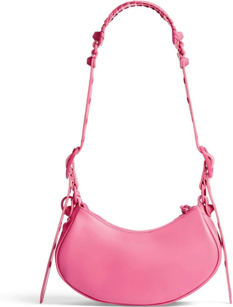 LE CAGOLE XS LEATHER SHOULDER BAG