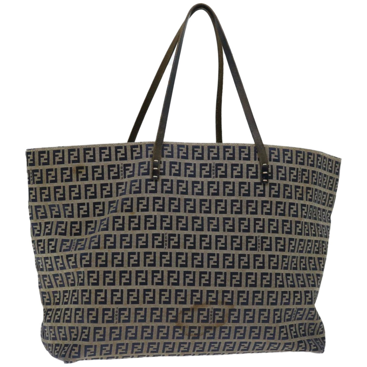 FENDI Zucchino Canvas Tote Bag Navy 4276 26764 018 67226