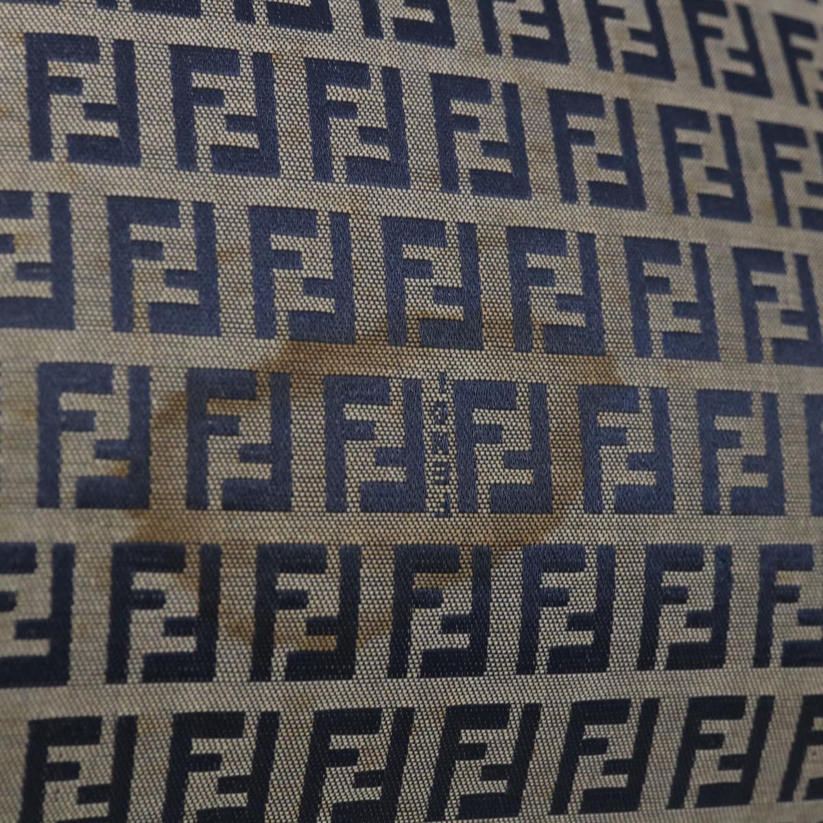 FENDI Zucchino Canvas Tote Bag Navy 4276 26764 018 67226